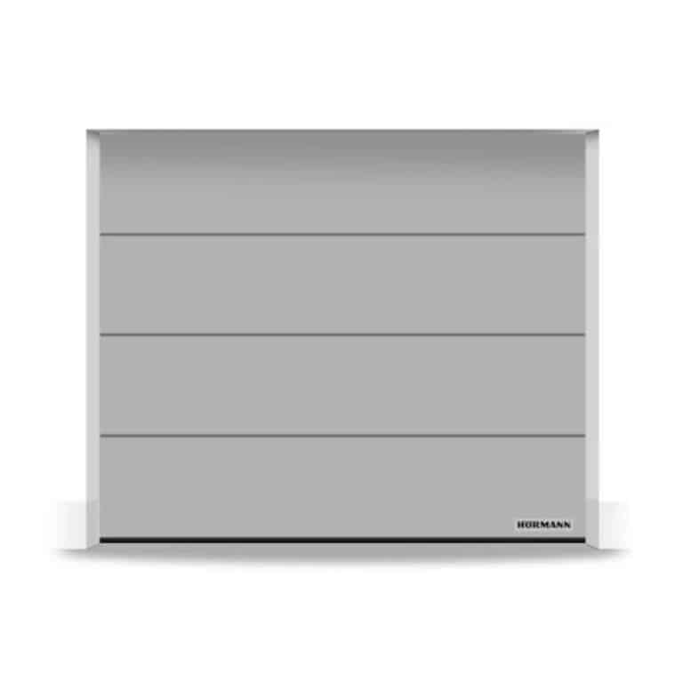 Garažna segmentna vrata, L-kanal, Planar, CH 9006, Matt deluxe, beli aluminijum,