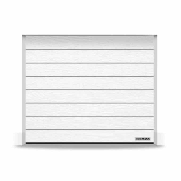 Garažna segmentna vrata, M-kanal, Woodgrain, RAL 9016 saobraćajno bela